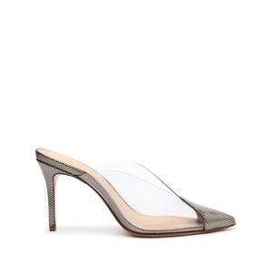 SCHUTZ Eugenia Metallic Leather VInyl Mule